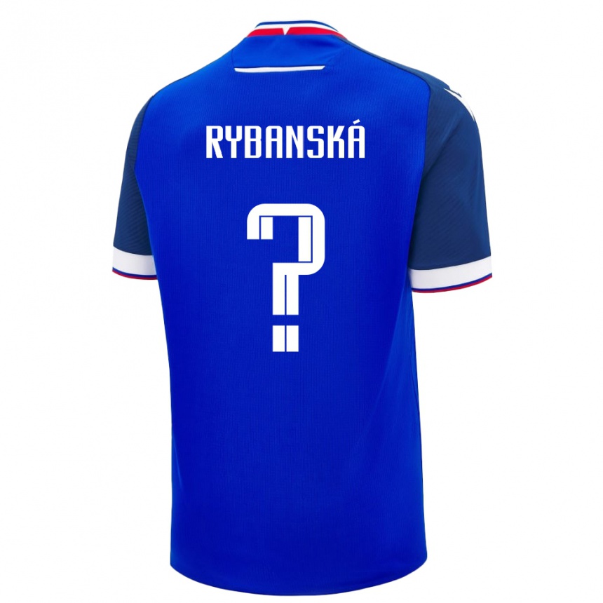 גברים כדורגל סלובקיה Nikola Rybanská #0 כְּחוֹל ג'רזי ביתית 24-26