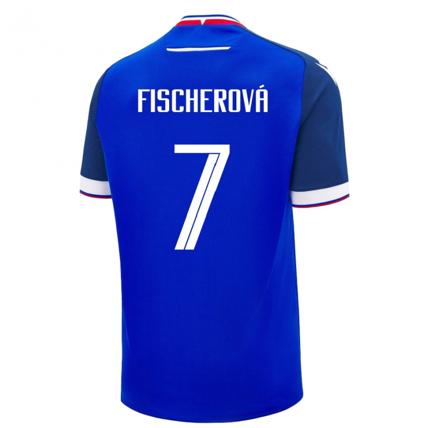 גברים כדורגל סלובקיה Patrícia Fischerová #7 כְּחוֹל ג'רזי ביתית 24-26
