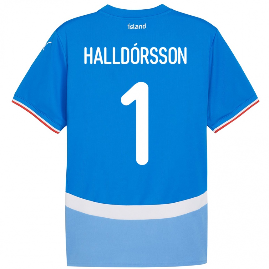 גברים כדורגל אִיסלַנד Elmar Ágúst Halldórsson #1 כְּחוֹל ג'רזי ביתית 24-26