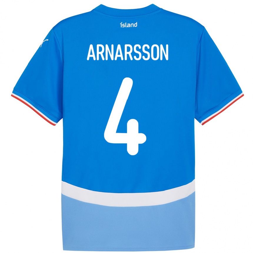 גברים כדורגל אִיסלַנד Ásbjörn Líndal Arnarsson #4 כְּחוֹל ג'רזי ביתית 24-26