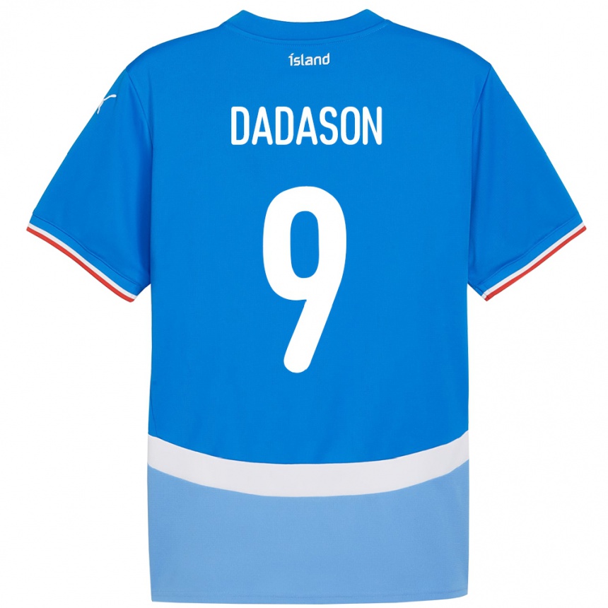 גברים כדורגל אִיסלַנד Viktor Dadason #9 כְּחוֹל ג'רזי ביתית 24-26