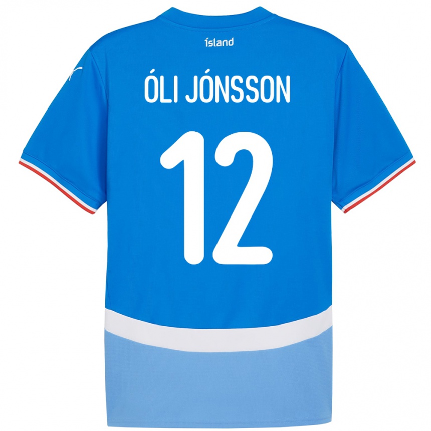 גברים כדורגל אִיסלַנד Haukur Óli Jónsson #12 כְּחוֹל ג'רזי ביתית 24-26