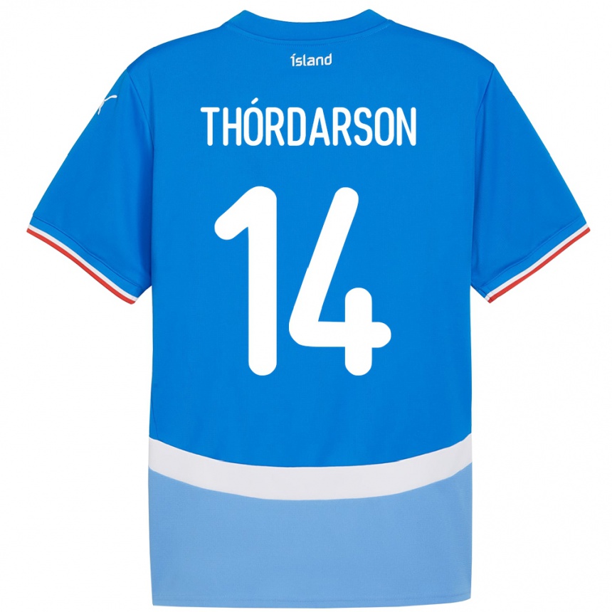 גברים כדורגל אִיסלַנד Ódinn Sturla Thórdarson #14 כְּחוֹל ג'רזי ביתית 24-26