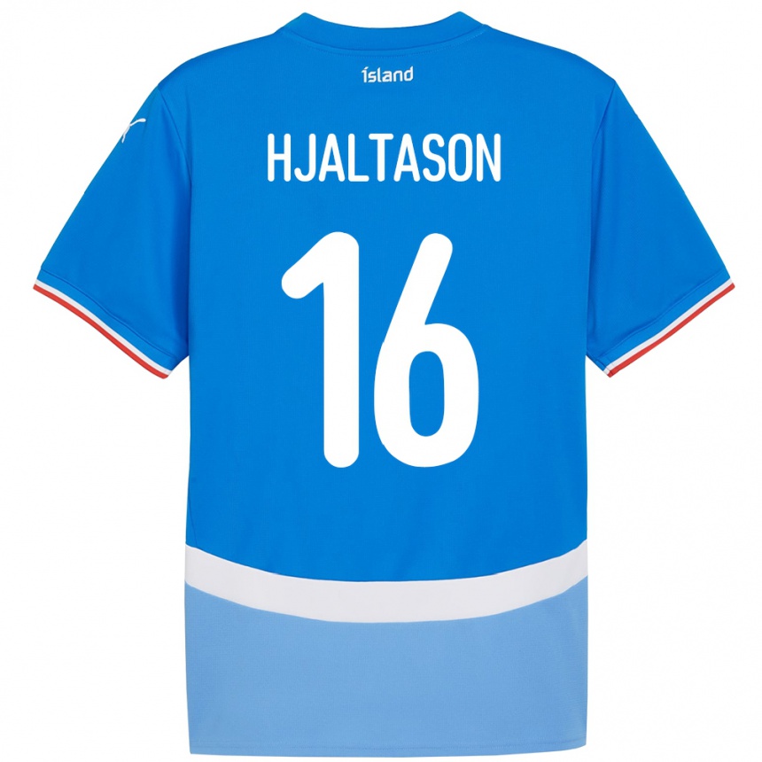 גברים כדורגל אִיסלַנד Kristian Hjaltason #16 כְּחוֹל ג'רזי ביתית 24-26