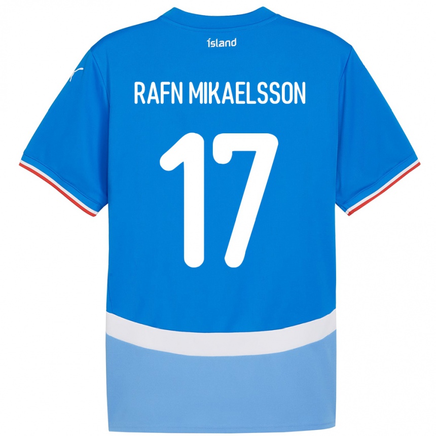 גברים כדורגל אִיסלַנד Hilmir Rafn Mikaelsson #17 כְּחוֹל ג'רזי ביתית 24-26