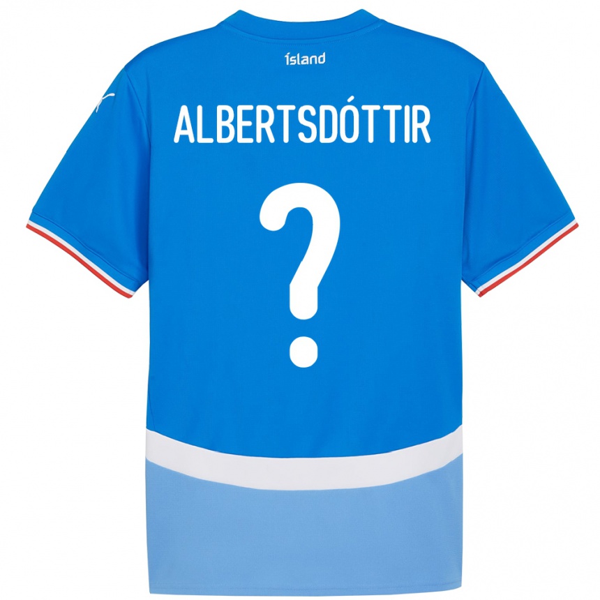 גברים כדורגל אִיסלַנד Agla María Albertsdóttir #0 כְּחוֹל ג'רזי ביתית 24-26