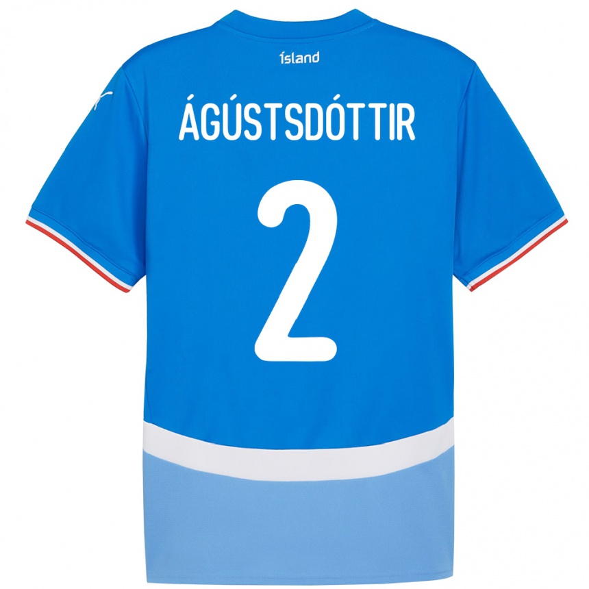 גברים כדורגל אִיסלַנד Berglind Rós Ágústsdóttir #2 כְּחוֹל ג'רזי ביתית 24-26