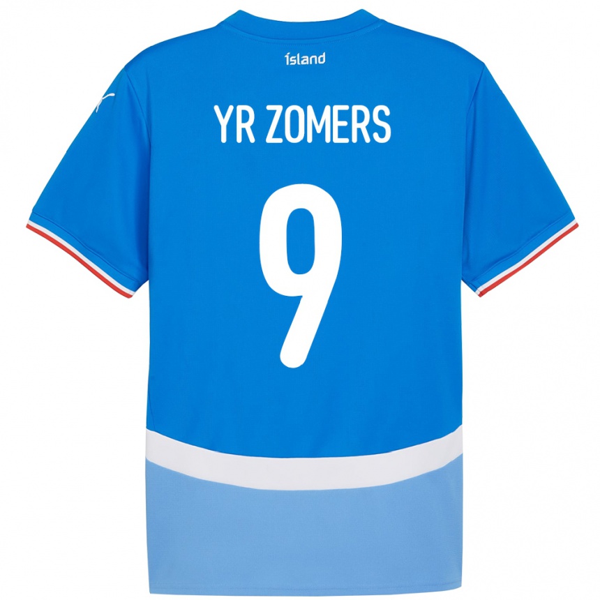 גברים כדורגל אִיסלַנד Diljá Ýr Zomers #9 כְּחוֹל ג'רזי ביתית 24-26