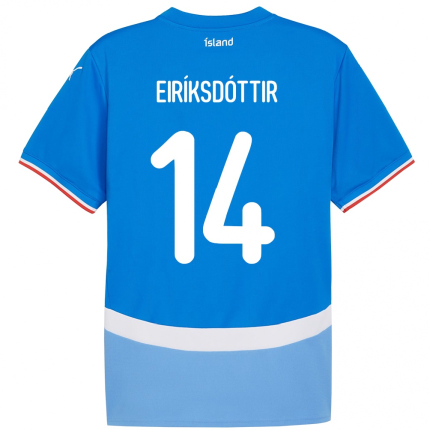 גברים כדורגל אִיסלַנד Hlín Eiríksdóttir #14 כְּחוֹל ג'רזי ביתית 24-26