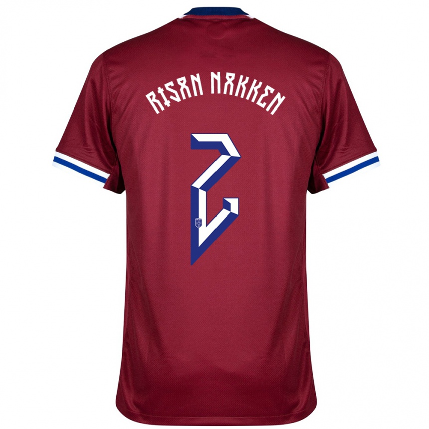 גברים כדורגל נורבגיה Daniel Risan Nakken #2 אדום כחול לבן ג'רזי ביתית 24-26