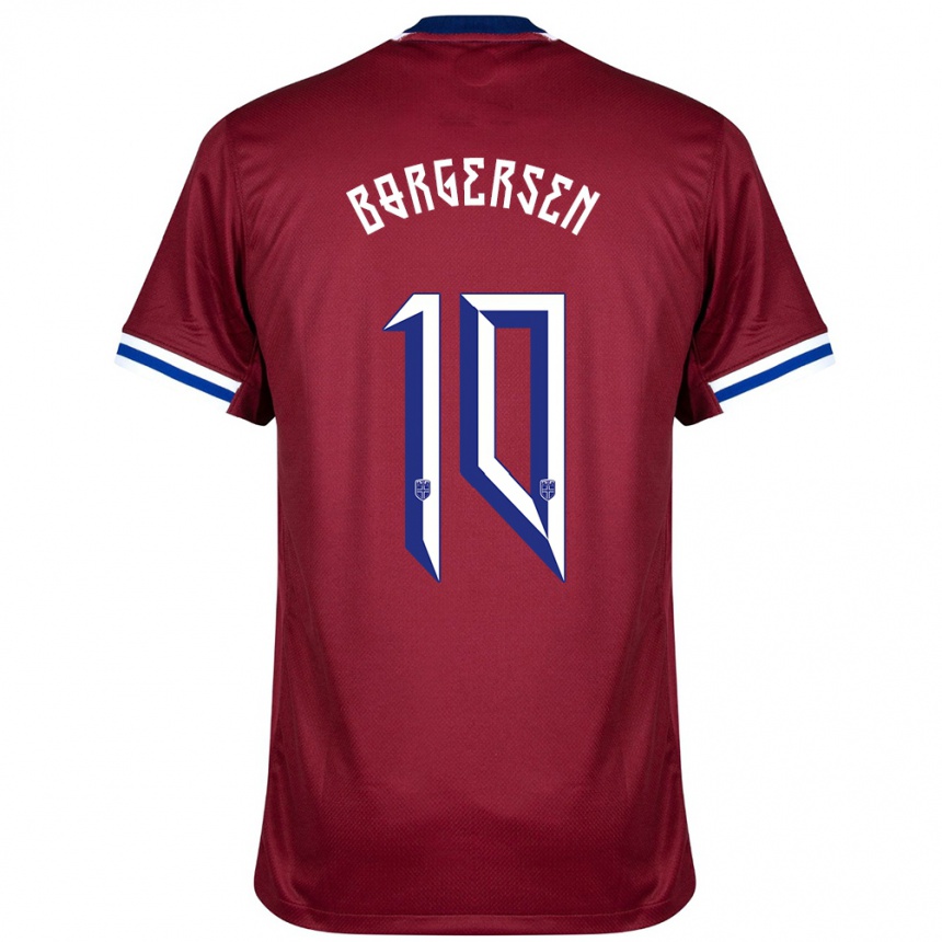 גברים כדורגל נורבגיה Aleksander Borgersen #10 אדום כחול לבן ג'רזי ביתית 24-26