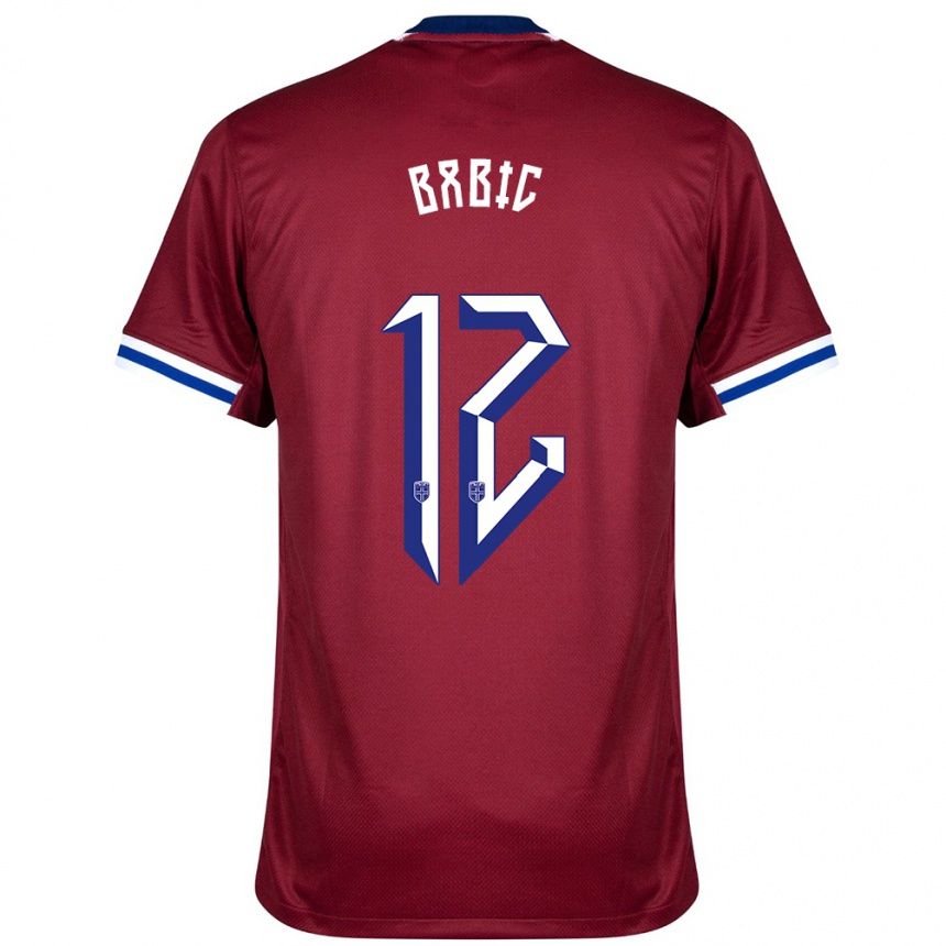גברים כדורגל נורבגיה Lazar Babic #12 אדום כחול לבן ג'רזי ביתית 24-26