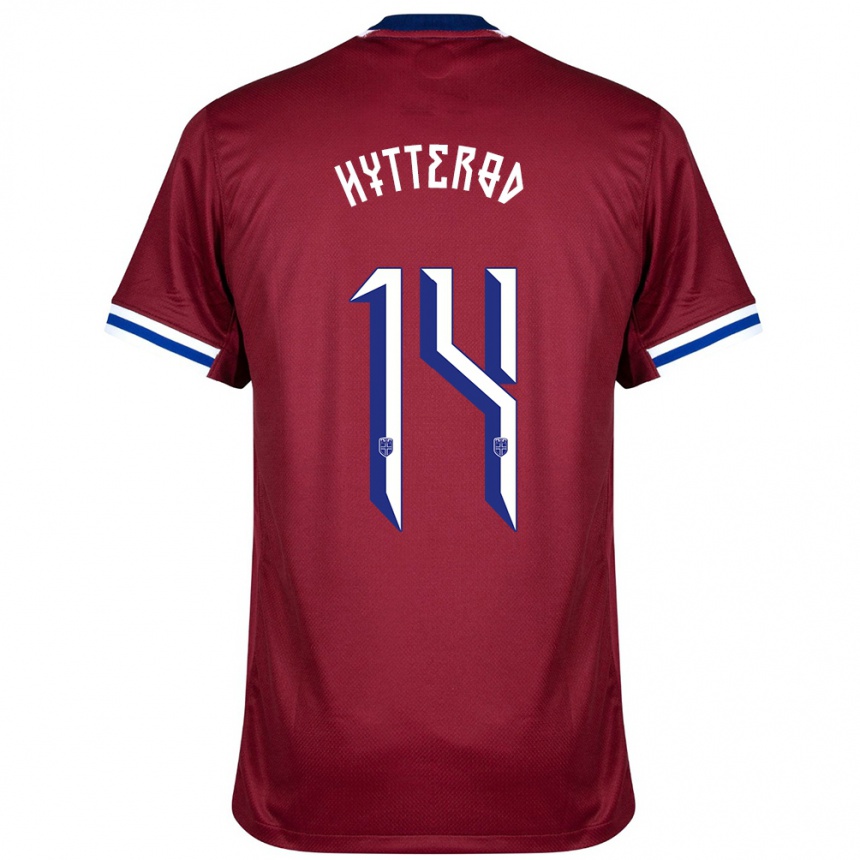 גברים כדורגל נורבגיה Henrik Hytterød #14 אדום כחול לבן ג'רזי ביתית 24-26