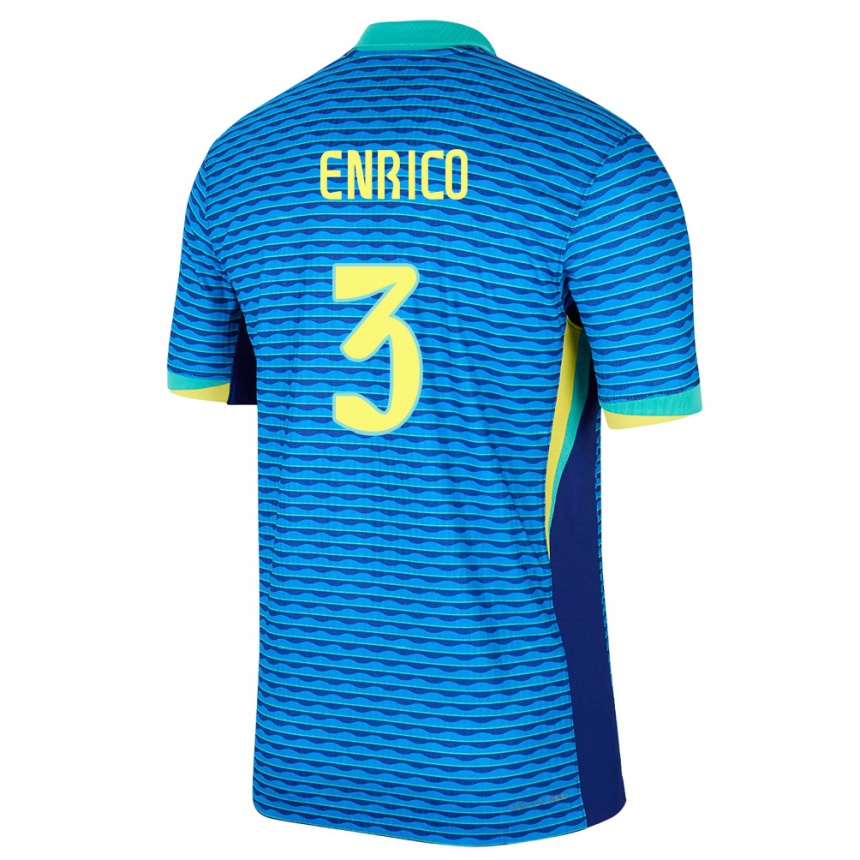 גברים כדורגל ברזיל Enrico #3 כְּחוֹל הרחק ג'רזי 24-26