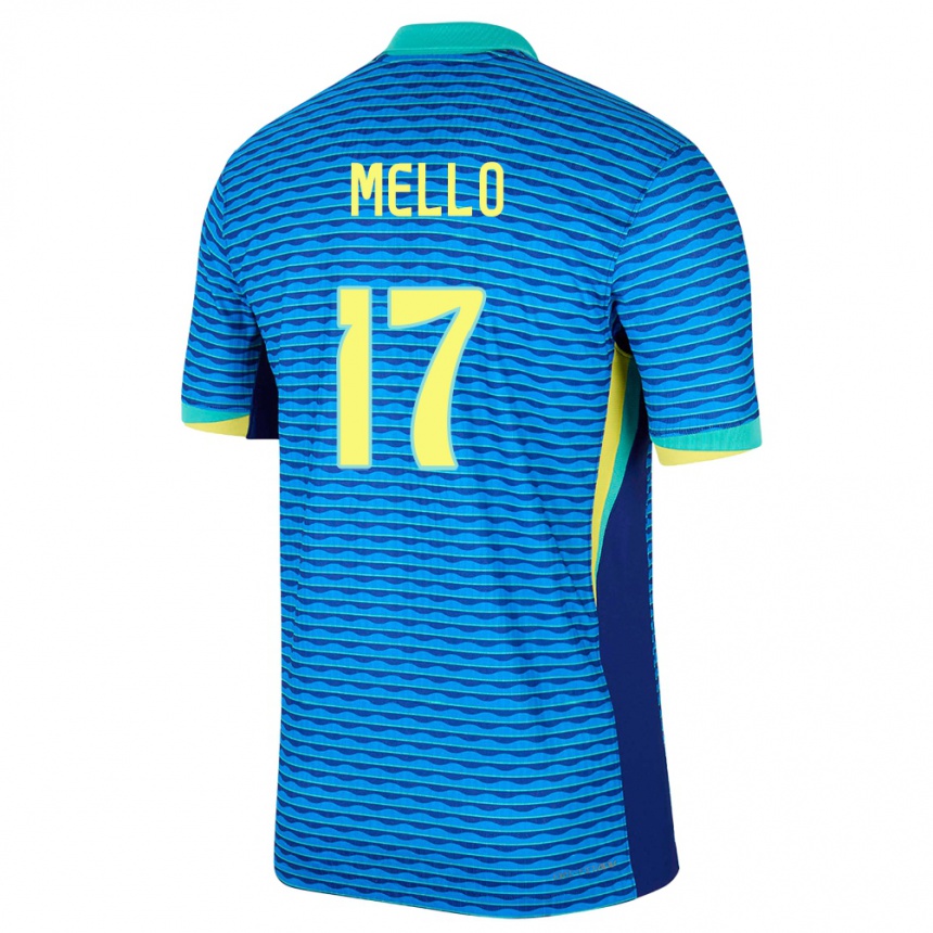 גברים כדורגל ברזיל Nícollas Mello #17 כְּחוֹל הרחק ג'רזי 24-26