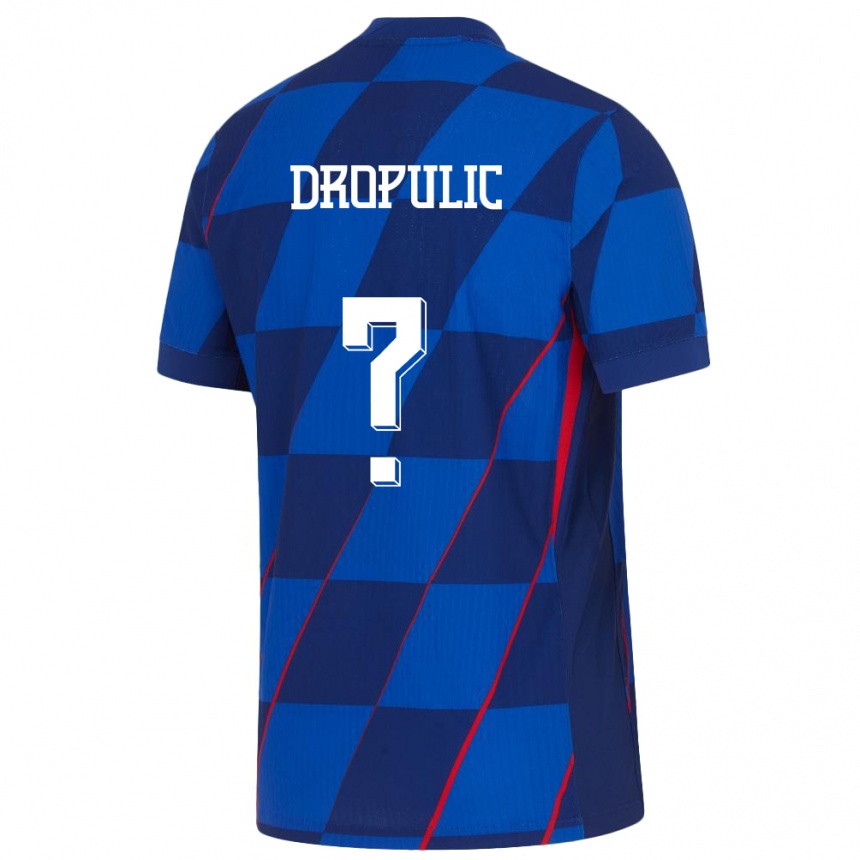גברים כדורגל קרואטיה Filip Dropulic #0 כְּחוֹל הרחק ג'רזי 24-26