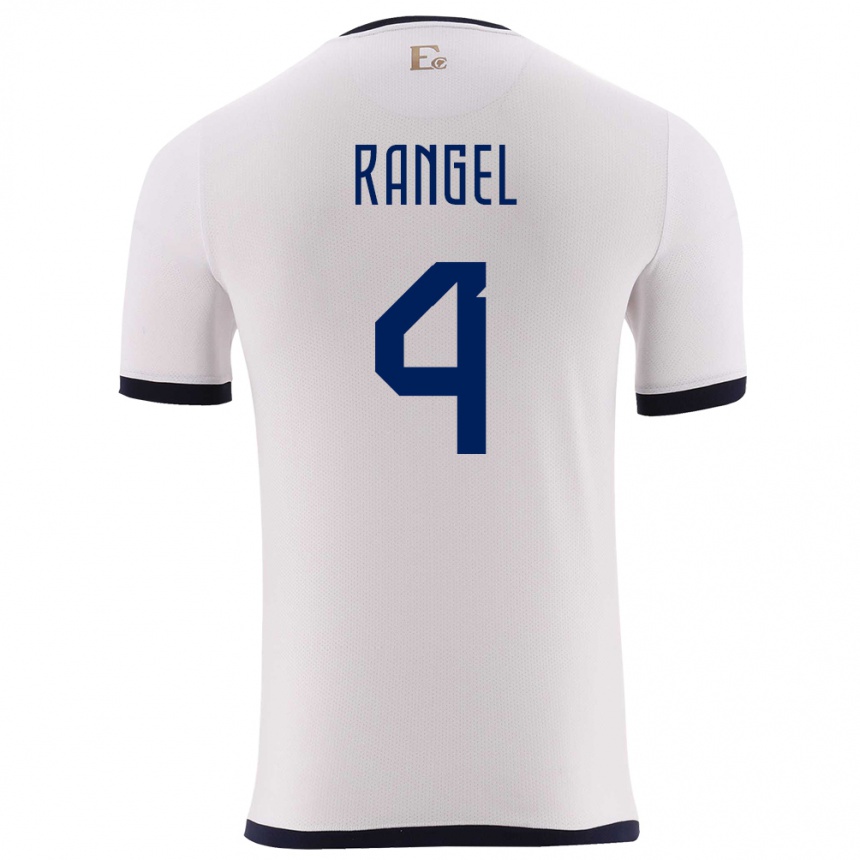 גברים כדורגל אקוודור Álex Rangel #4 לבן הרחק ג'רזי 24-26