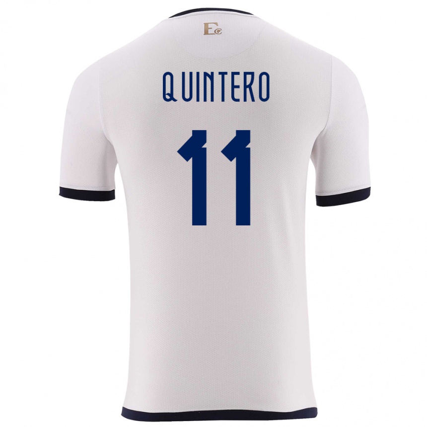 גברים כדורגל אקוודור Edwin Quintero #11 לבן הרחק ג'רזי 24-26
