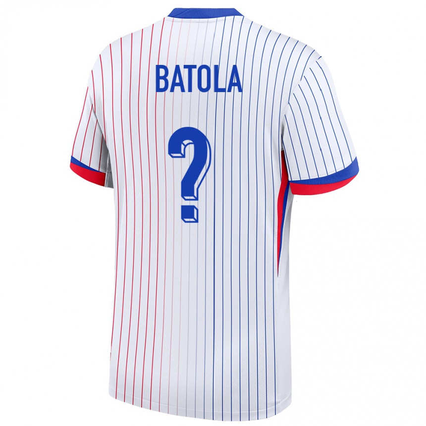גברים כדורגל צרפת Christ Batola #0 לבן הרחק ג'רזי 24-26