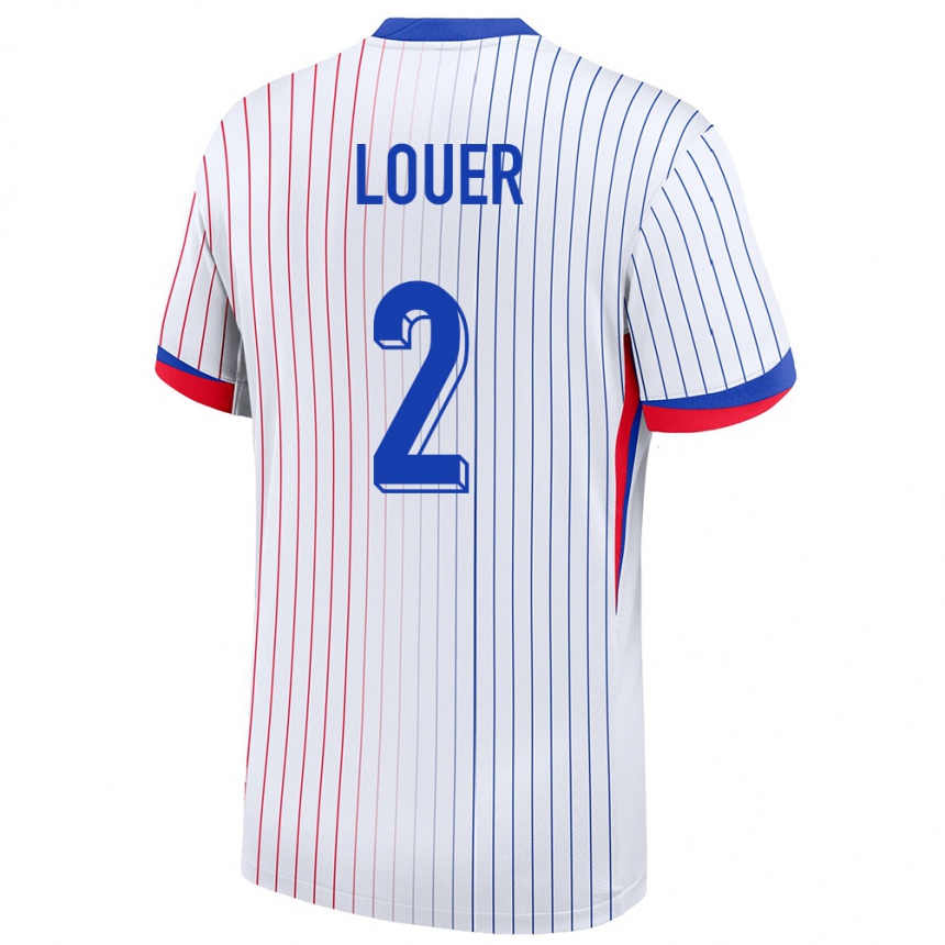 גברים כדורגל צרפת Marius Louer #2 לבן הרחק ג'רזי 24-26