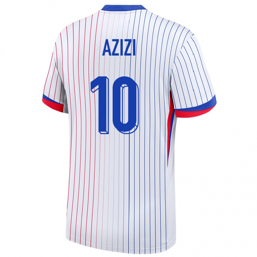 גברים כדורגל צרפת Ilyas Azizi #10 לבן הרחק ג'רזי 24-26