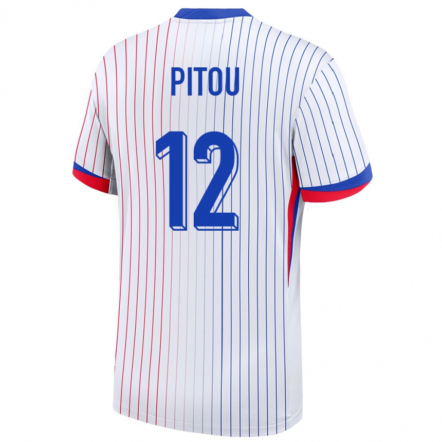 גברים כדורגל צרפת Ryan Pitou #12 לבן הרחק ג'רזי 24-26