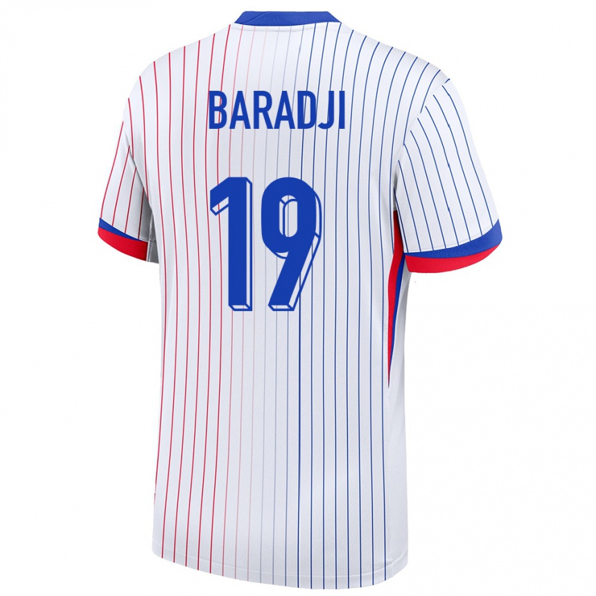 גברים כדורגל צרפת Adama Baradji #19 לבן הרחק ג'רזי 24-26