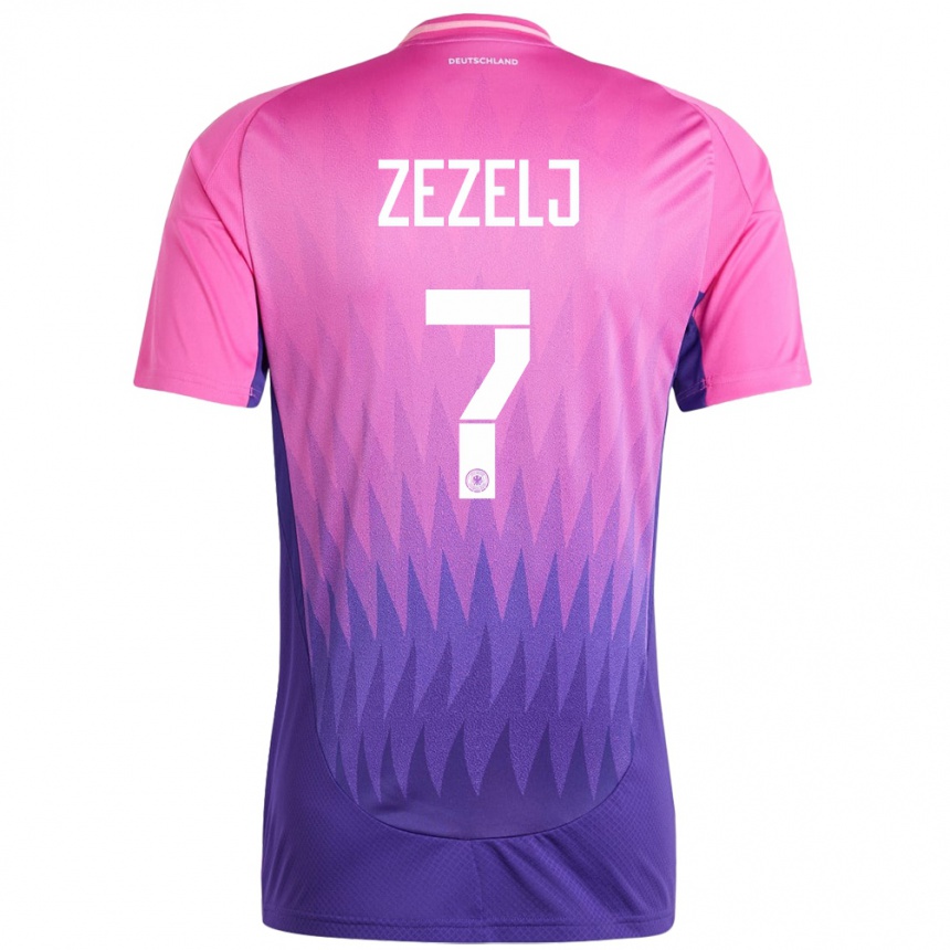 גברים כדורגל גרמניה Neno Zezelj #7 ורוד סגול הרחק ג'רזי 24-26