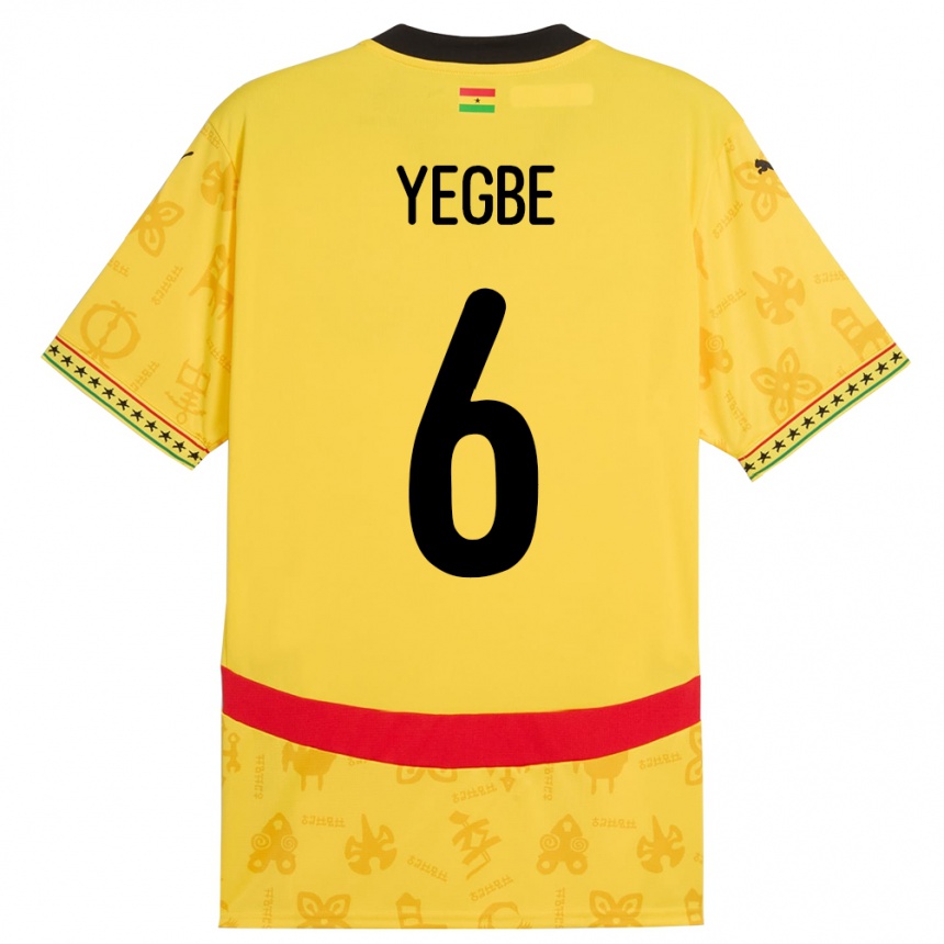 גברים כדורגל גאנה Terry Yegbe #6 צָהוֹב הרחק ג'רזי 24-26