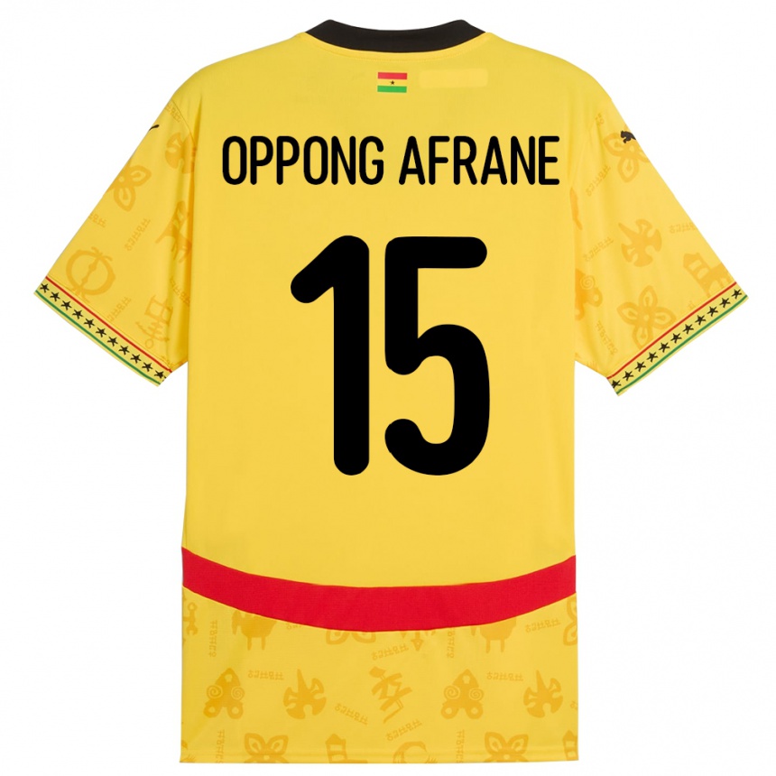 גברים כדורגל גאנה David Oppong Afrane #15 צָהוֹב הרחק ג'רזי 24-26