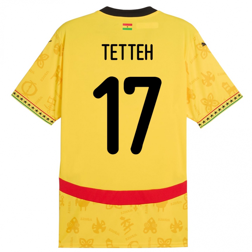 גברים כדורגל גאנה בנג'מין טטה #17 צָהוֹב הרחק ג'רזי 24-26