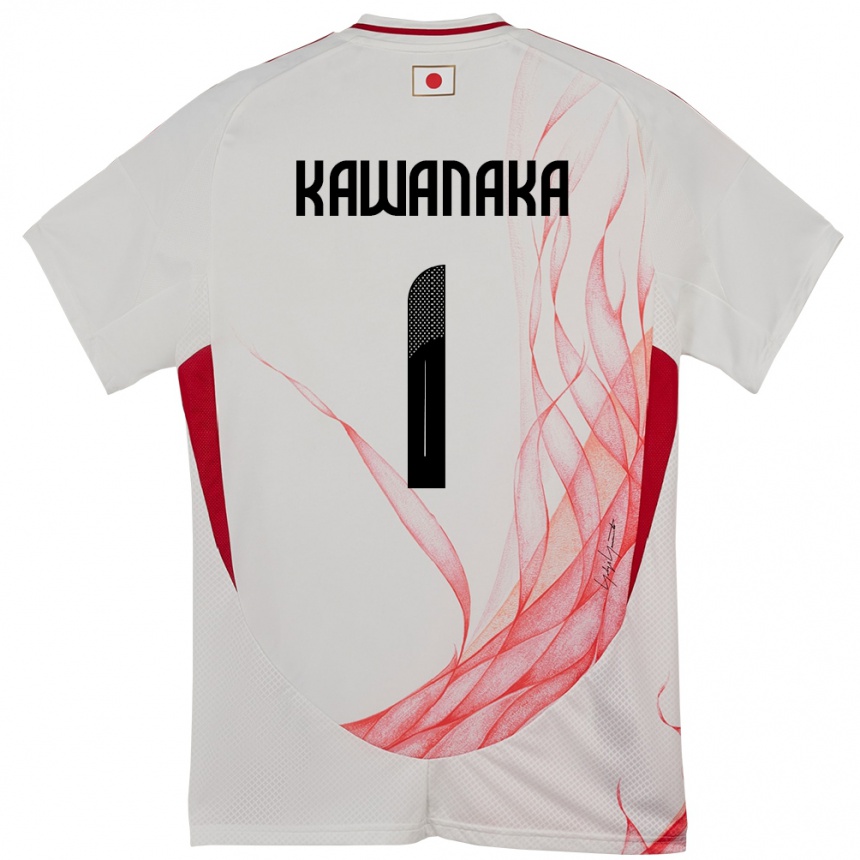 גברים כדורגל יַפָּן Aoto Kawanaka #1 לָבָן הרחק ג'רזי 24-26