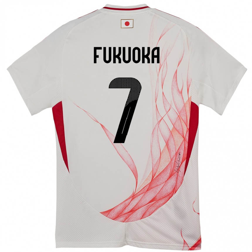 גברים כדורגל יַפָּן Yuwa Fukuoka #7 לָבָן הרחק ג'רזי 24-26