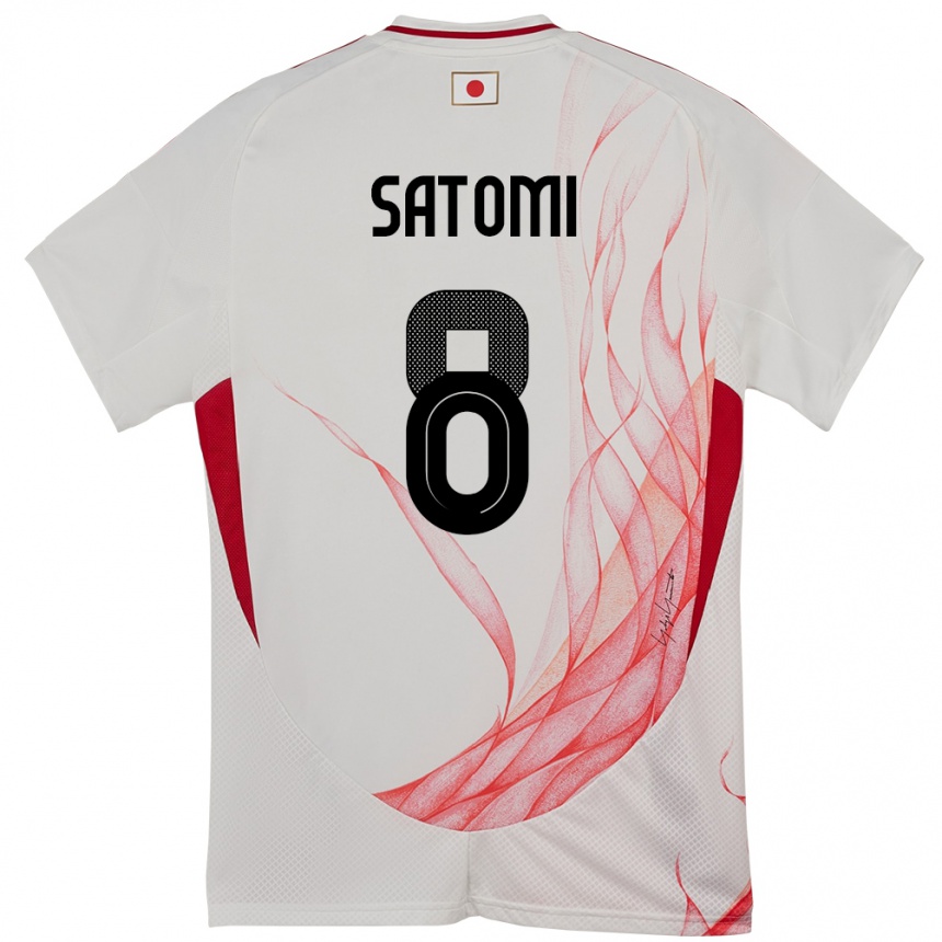 גברים כדורגל יַפָּן Tafuku Satomi #8 לָבָן הרחק ג'רזי 24-26