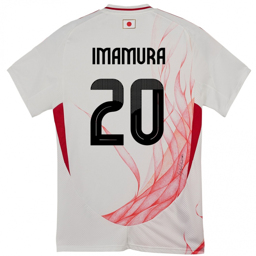 גברים כדורגל יַפָּן Ryoya Imamura #20 לָבָן הרחק ג'רזי 24-26