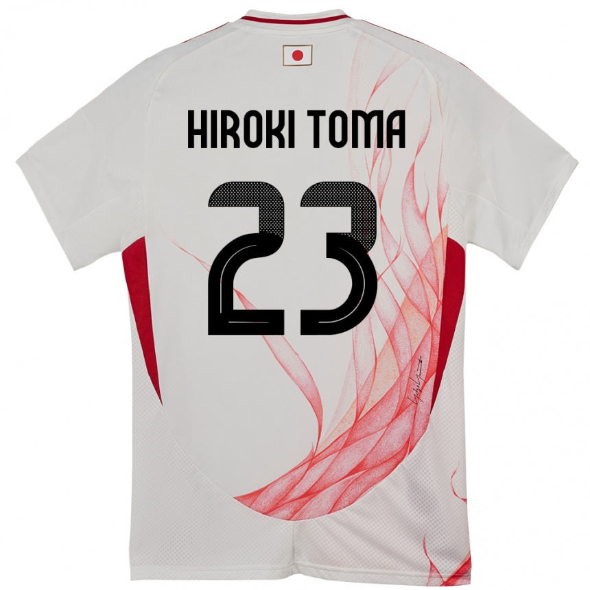גברים כדורגל יַפָּן Otavio Hiroki Toma #23 לָבָן הרחק ג'רזי 24-26