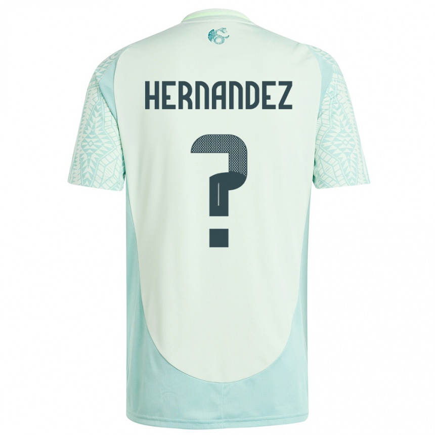 גברים כדורגל מקסיקו Carlos Hernández #0 פשתן ירוק הרחק ג'רזי 24-26