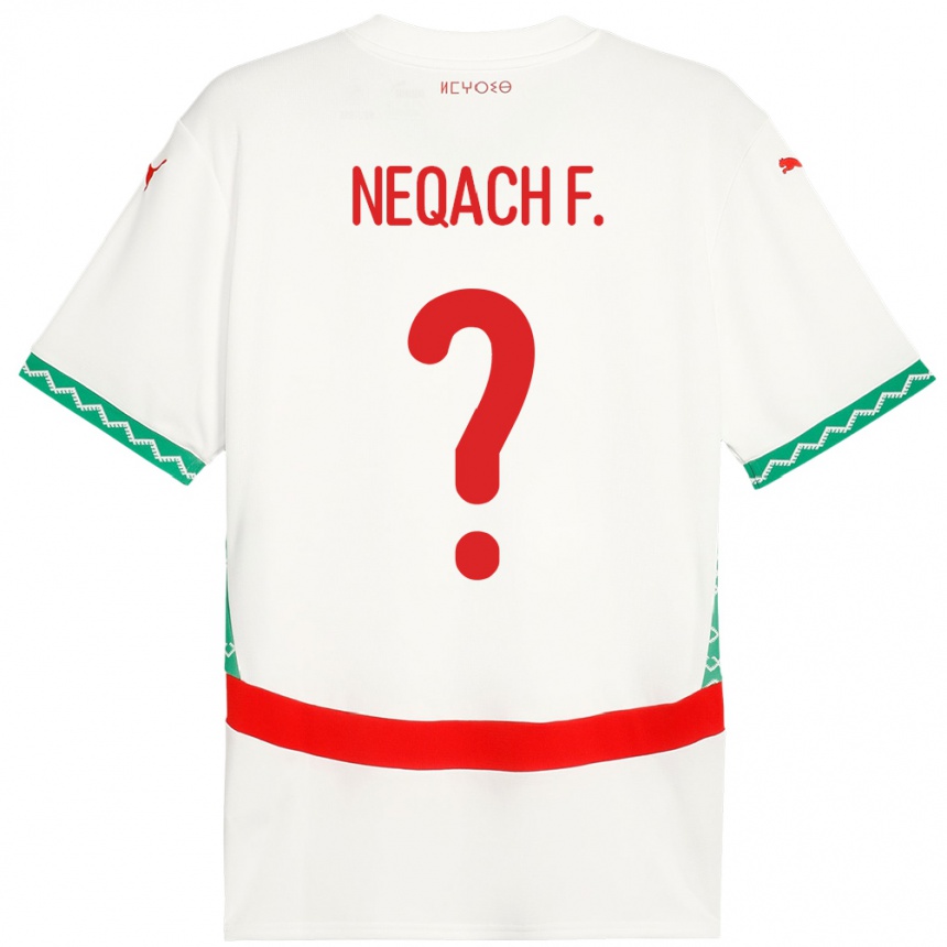 גברים כדורגל מָרוֹקוֹ Aarón Neqach Fernández #0 לָבָן הרחק ג'רזי 24-26