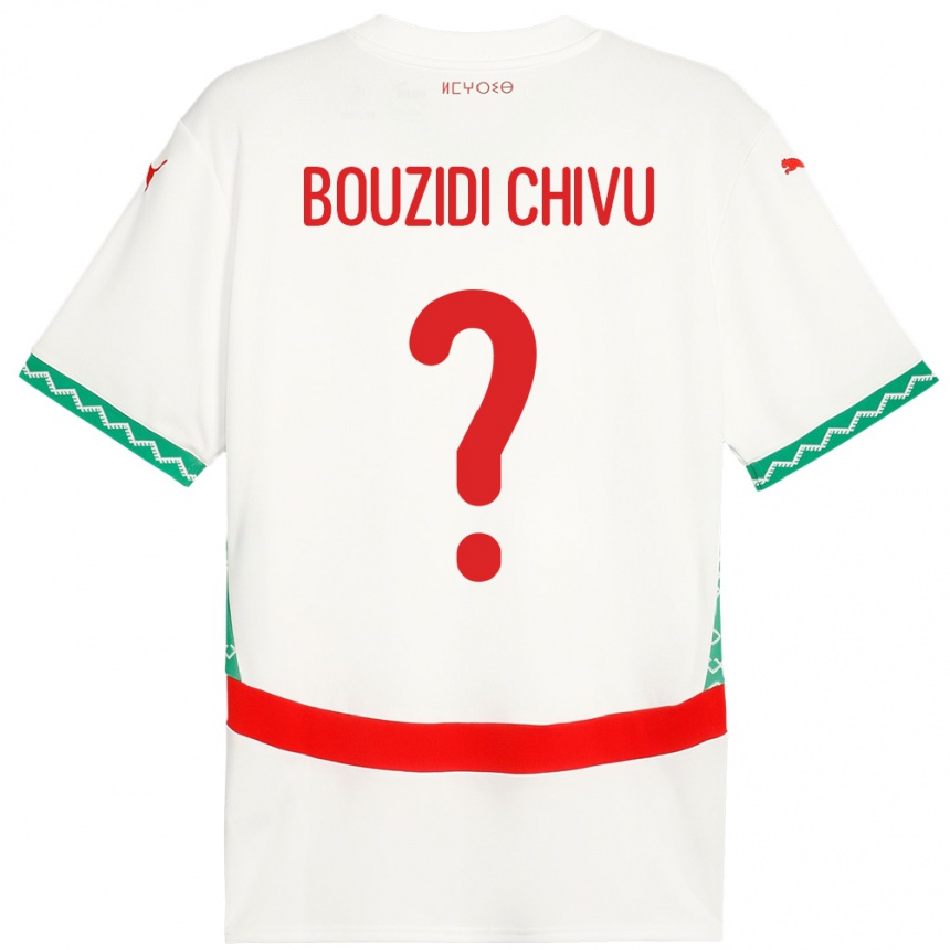 גברים כדורגל מָרוֹקוֹ Rayan Bouzidi Chivu #0 לָבָן הרחק ג'רזי 24-26