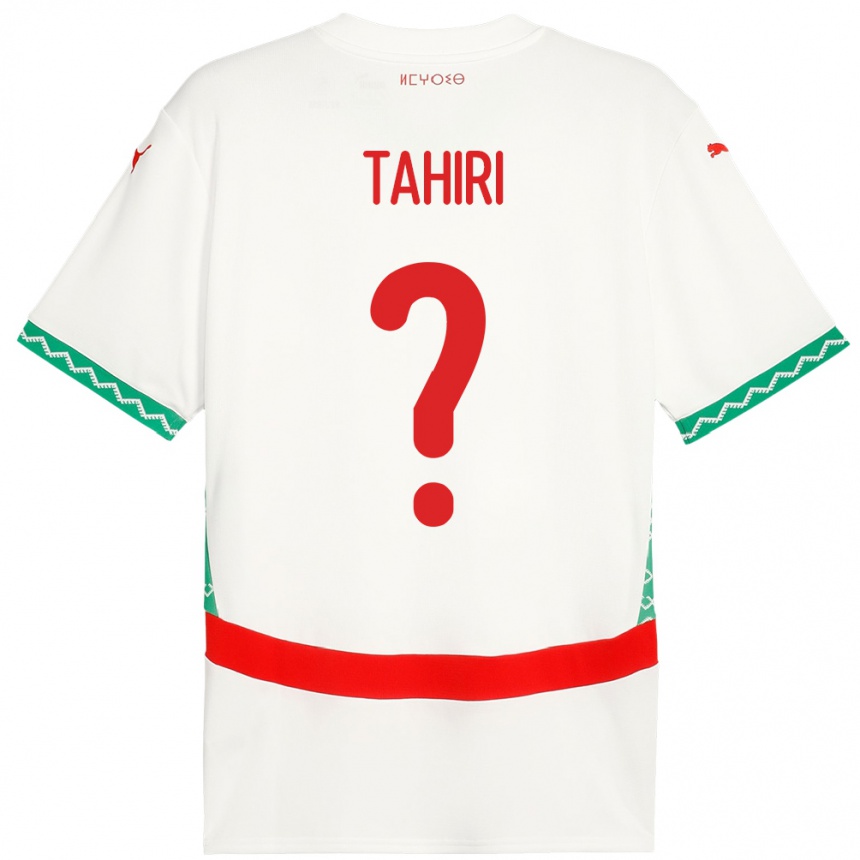 גברים כדורגל מָרוֹקוֹ Aymen Tahiri #0 לָבָן הרחק ג'רזי 24-26