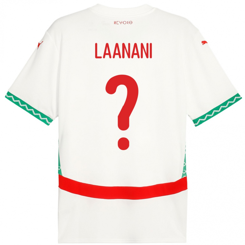 גברים כדורגל מָרוֹקוֹ Kamal Laanani #0 לָבָן הרחק ג'רזי 24-26