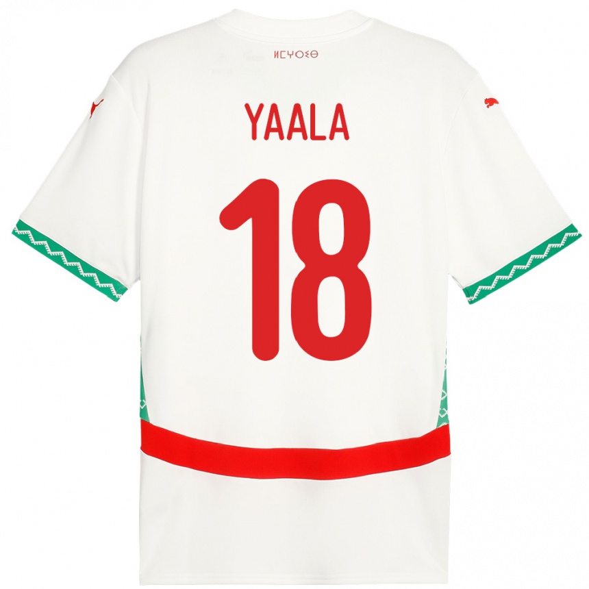 גברים כדורגל מָרוֹקוֹ Rayan Yaala #18 לָבָן הרחק ג'רזי 24-26