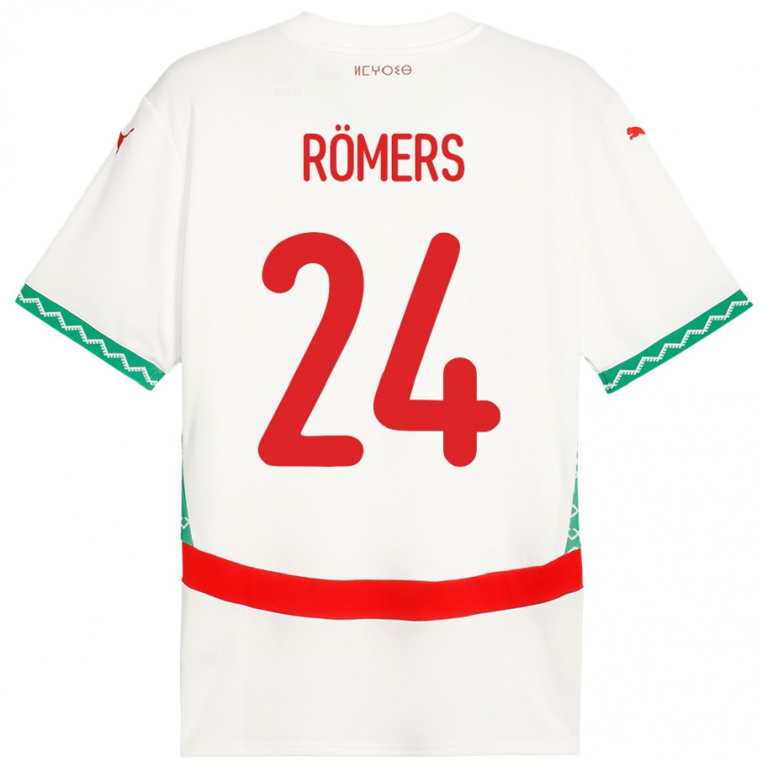 גברים כדורגל מָרוֹקוֹ Arian Römers #24 לָבָן הרחק ג'רזי 24-26