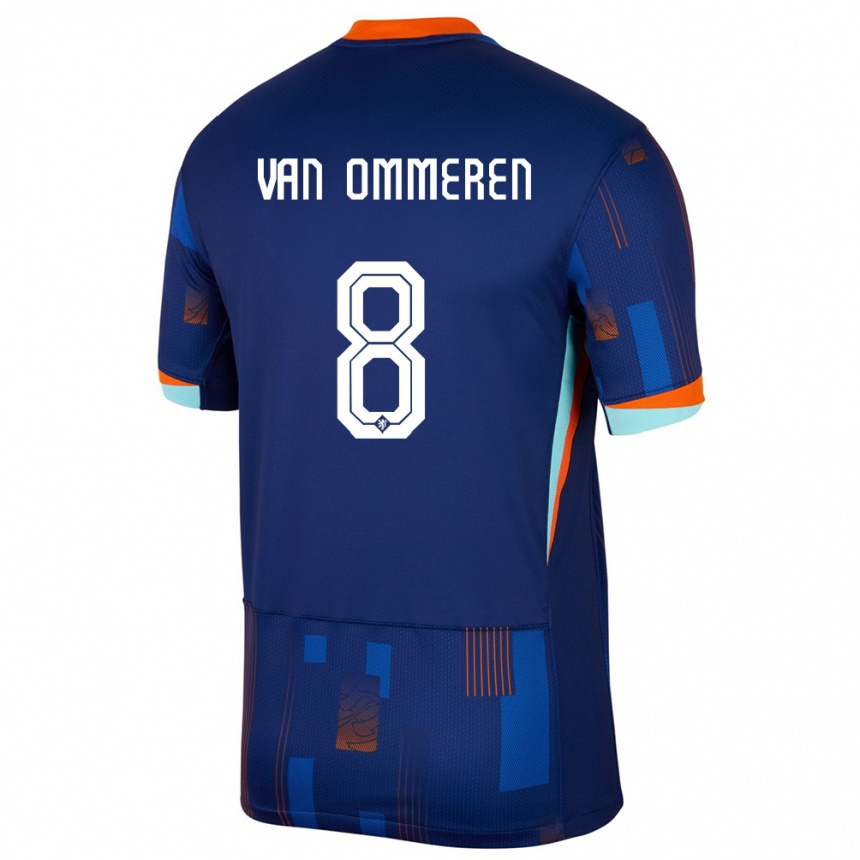 גברים כדורגל הולנד Jaygo Van Ommeren #8 כְּחוֹל הרחק ג'רזי 24-26