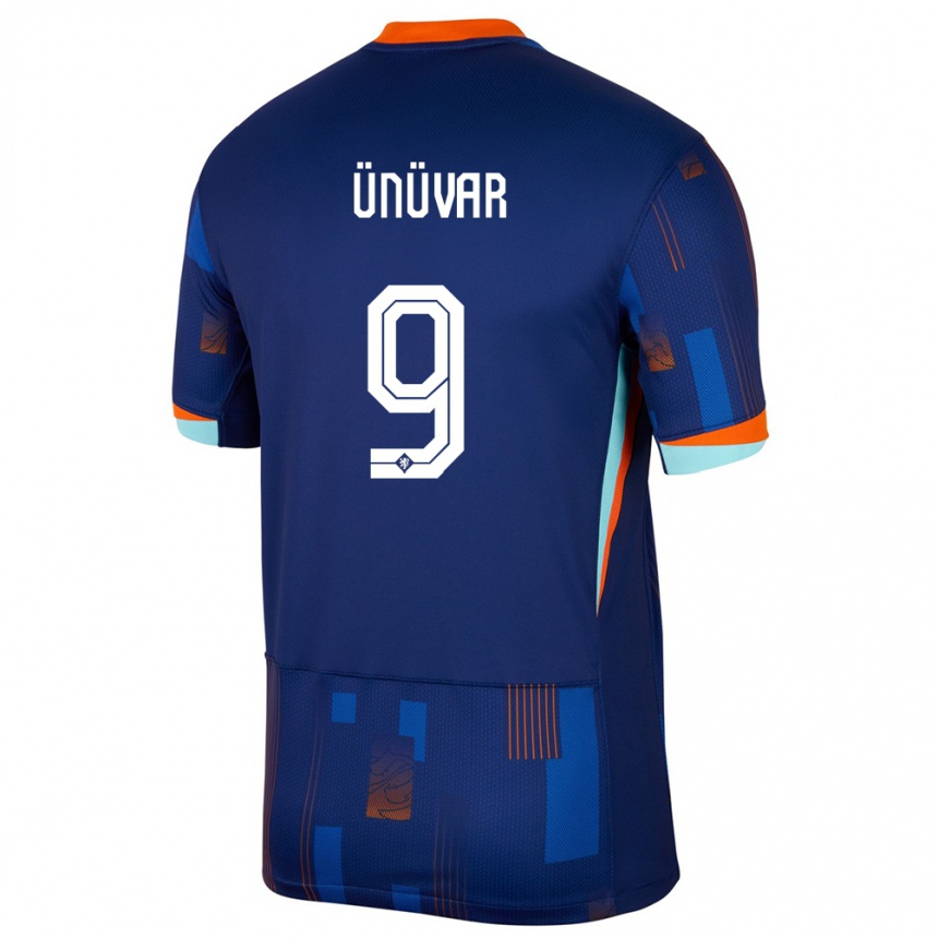 גברים כדורגל הולנד Emre Ünüvar #9 כְּחוֹל הרחק ג'רזי 24-26