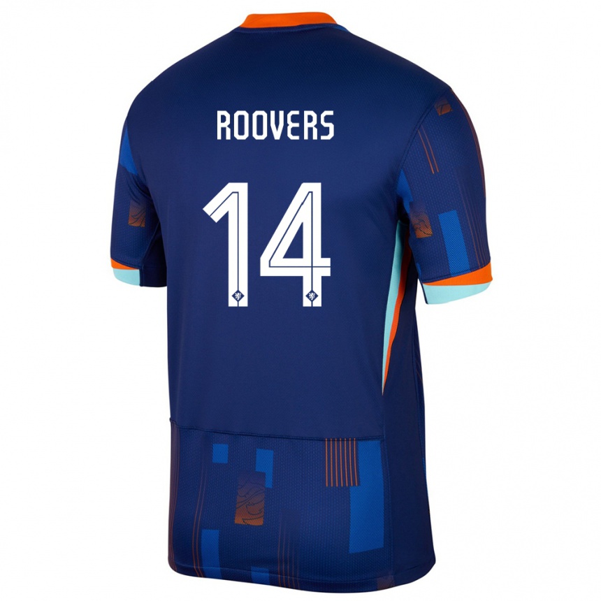 גברים כדורגל הולנד Sam Roovers #14 כְּחוֹל הרחק ג'רזי 24-26