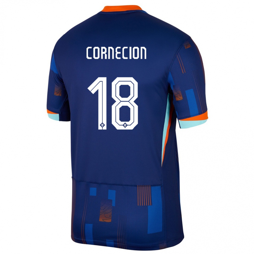 גברים כדורגל הולנד Shuryjano Cornecion #18 כְּחוֹל הרחק ג'רזי 24-26