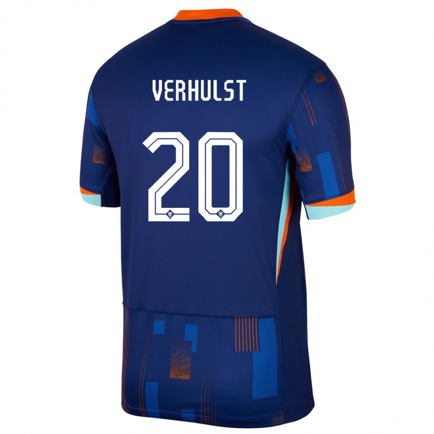 גברים כדורגל הולנד Gino Verhulst #20 כְּחוֹל הרחק ג'רזי 24-26