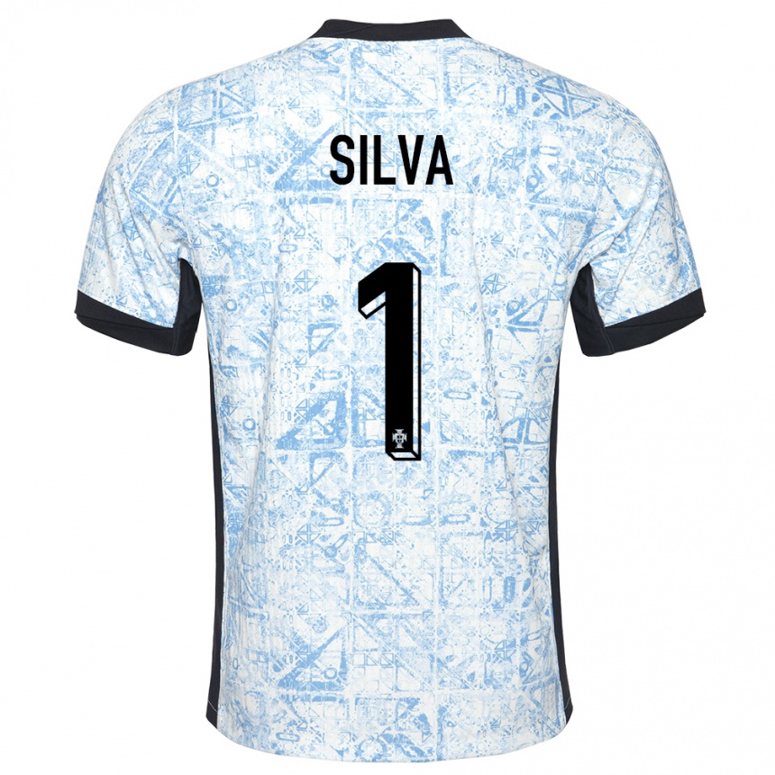 גברים כדורגל פורטוגל Dinis Silva #1 כחול שמנת הרחק ג'רזי 24-26