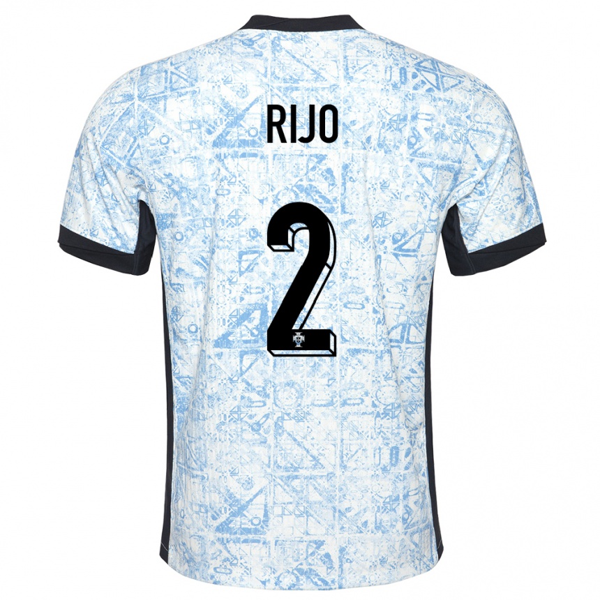 גברים כדורגל פורטוגל João Rijo #2 כחול שמנת הרחק ג'רזי 24-26